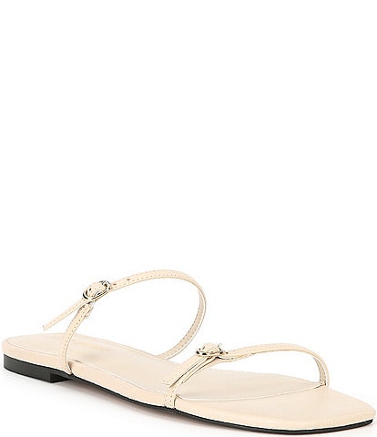 Steve Madden Tundra Leather Square Toe Slide Sandals