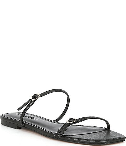 Steve Madden Tundra Leather Square Toe Slide Sandals