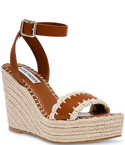 Steve Madden Undone Leather Woven Wedge Sandals