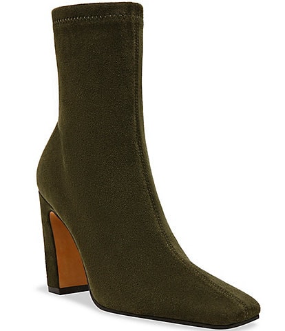 Steve Madden Vinka Suede Block Heel Snip Toe Booties