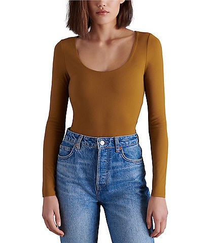 Steve Madden Yura Scoop Neck Long Sleeve Bodysuit