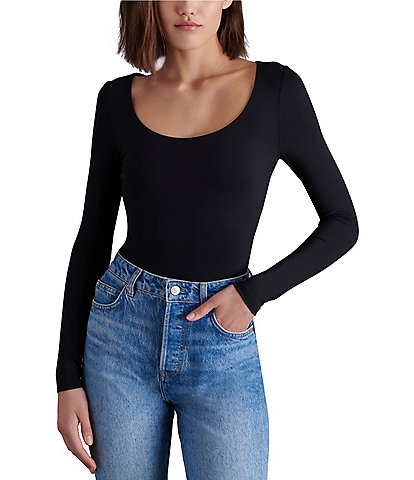 Steve Madden Yura Scoop Neck Long Sleeve Bodysuit