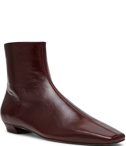 Steve Madden Zami Leather Square Toe Ankle Booties