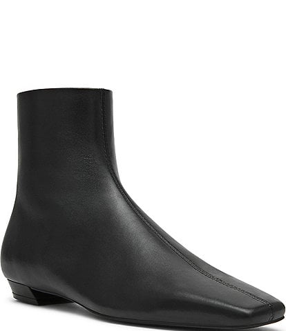 Steve Madden Zami Leather Square Toe Ankle Booties