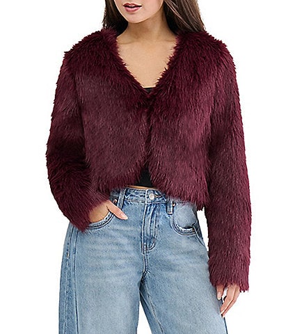 Stevie by Steve Madden Faux Fur Collarless Jacket