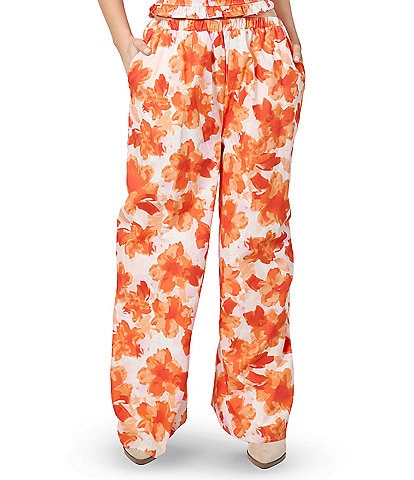 Stevie by Steve Madden Floral Print High Rise Flowy Pull-On Pant