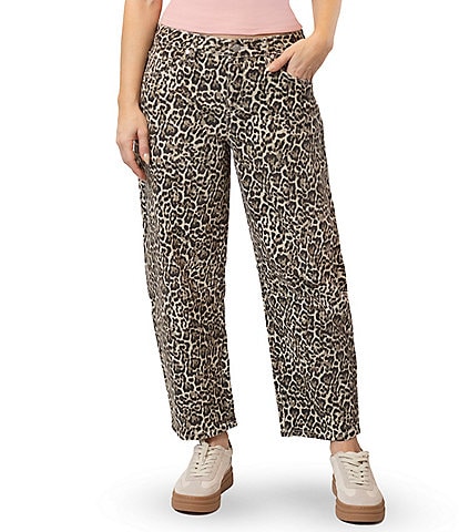 Stevie By Steve Madden Leopard Print Barrel Jeans