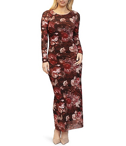 Stevie by Steve Madden Long Sleeve Floral Print Maxi Dress