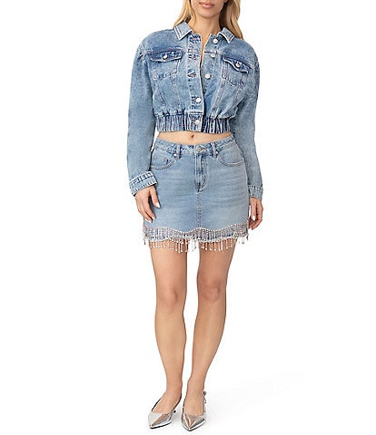 Stevie by Steve Madden Puff Sleeve Cropped Denim Jacket