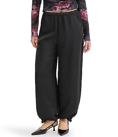 Stevie by Steve Madden Satin Pull-On Barrel Pants
