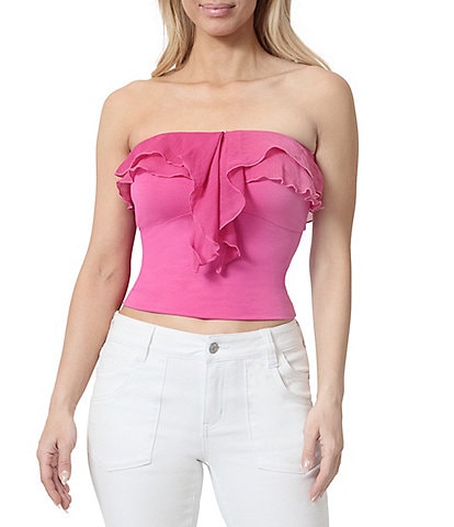 Stevie by Steve Madden Strapless Ruffled Tube Top