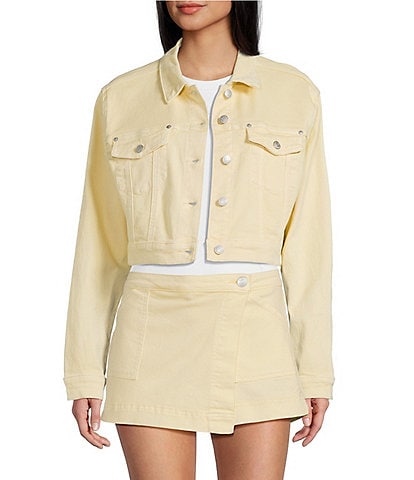 Stevie Jeans Denim Basic Point Collar Jean Jacket