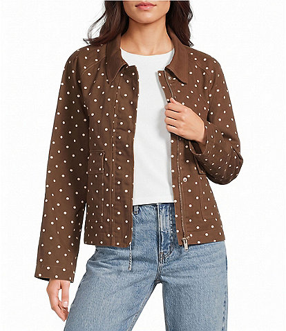 Stoosh Polka Dotted Long Sleeve Barn Jacket