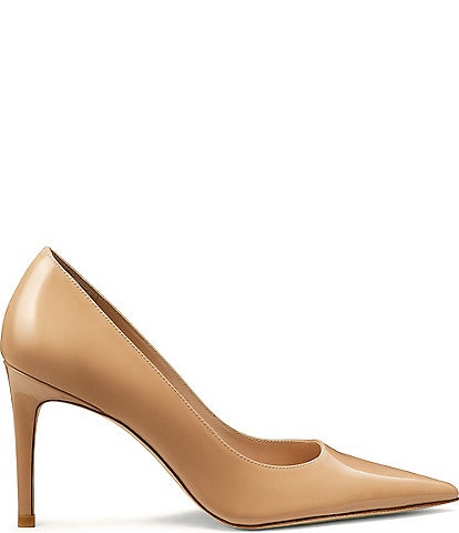 Stuart Weitzman Stuart Power 85 Patent Leather Pointed Toe Stiletto Pumps