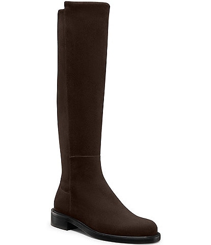 Stuart Weitzman Women's Giselle Suede Stretch Back Knee High Boots