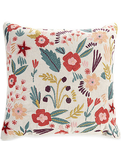 Studio D Floral Embroidered Square Pillow