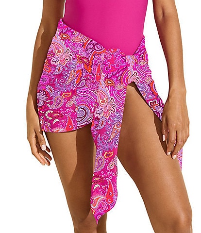 STYLEST DREAMSCULPT™ Printed Swim Sarong Cover-Up