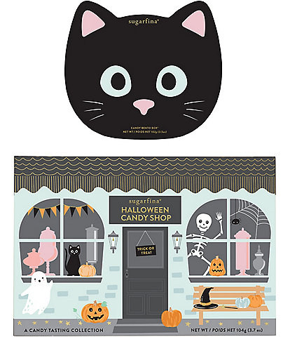 Sugarfina Black Cat 2-Piece Candy Bento Box & Halloween Candy Shop Monster Mash Bundle