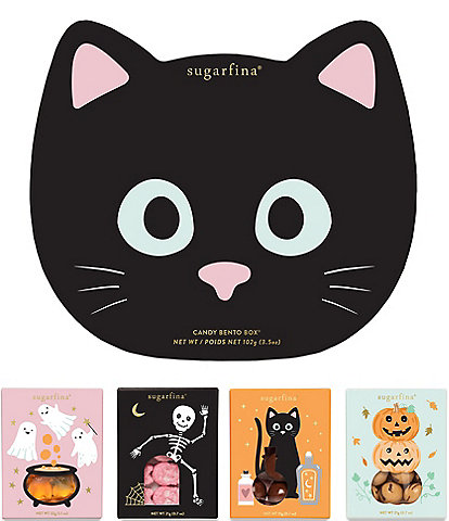 Sugarfina Black Cat 2 Piece Candy Bento Box® and Halloween Taster Pack Bundle