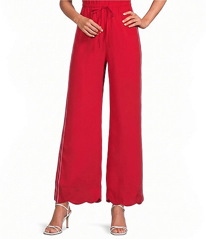 Sugarlips Britt Side Stripe Draw String Wide Leg Pants