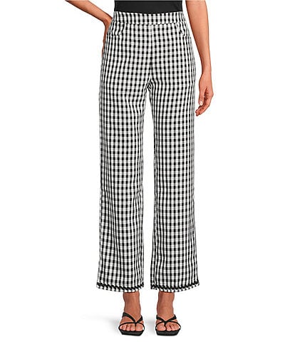 Sugarlips Dover Checker Gill Gingham Flat Front High Waist Coordinating Pants