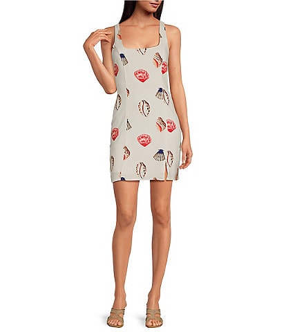 Sugarlips Kara Shells Junie Square Neck Sleeveless Mini Dress
