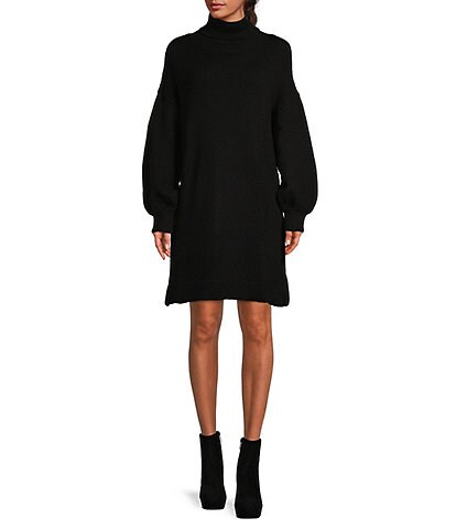 Sugarlips Long Sleeve Knit Turtleneck Sweater Dress