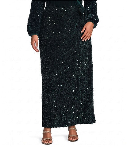 Sugarlips Plus Size Korina Sequin Wrap Coordinating Maxi Skirt