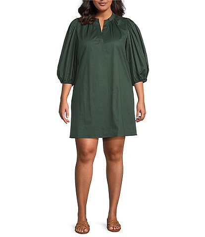 Sugarlips Plus Size Vitoria Balloon Sleeve Shift Mini Dress