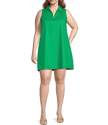 Sugarlips Plus Sleeveless Collared Shift Dress