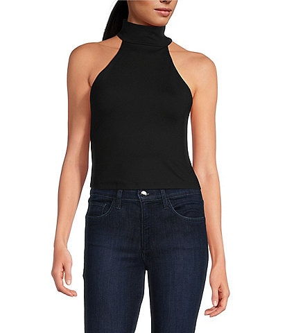 Susana Monaco Mock Neck Sleeveless Top