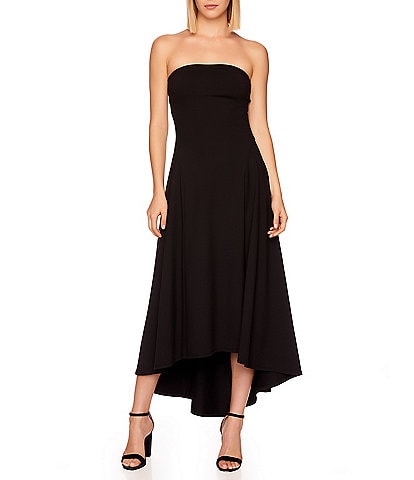 Susana Monaco Strapless High-Low Hem Knit A-Line Dress