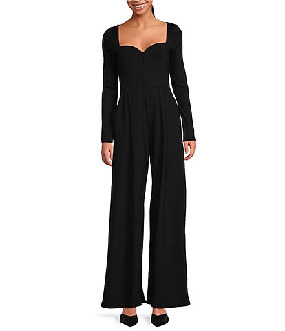 Susana Monaco Sweetheart Neck Long Sleeve Jumpsuit