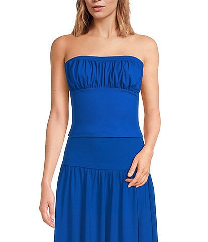 Susana Monaco Tube Gathered Strapless Knit Coordinating Top