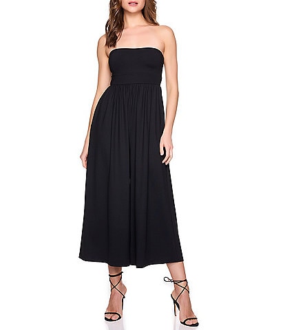 Susana Monaco Tube Strapless Wide Leg Cropped Jumpsuit