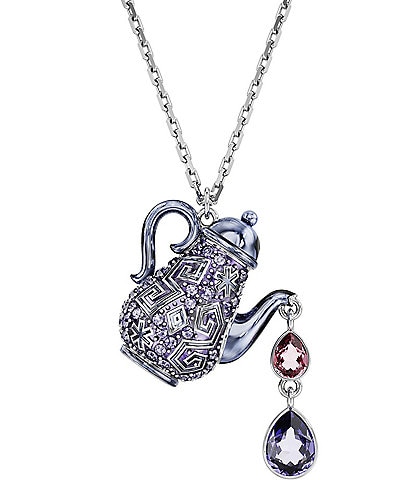 Swarovski Alice In Wonderland Teapot Crystal Short Pendant Necklace