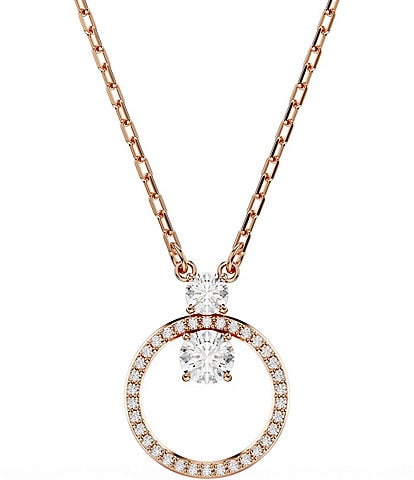 Swarovski Constella CZ Crystal Circle Short Pendant Necklace