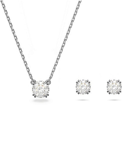 Swarovski Constella Pave Round Cut Necklace and Earring Set