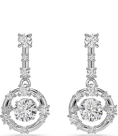 Swarovski Constella Round Cut Dancing Stone Drop Earrings