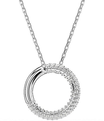 Swarovski Crystal Dextera Pave Open Circle Short Pendant Necklace