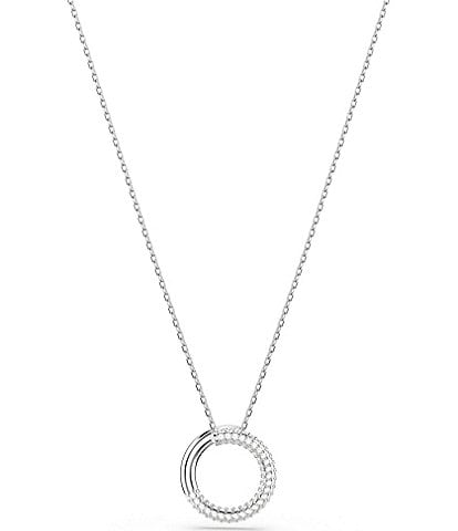 Swarovski Crystal Dextera Pave Open Circle Short Pendant Necklace