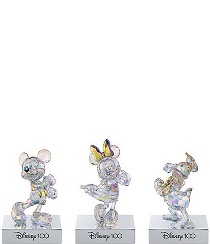 Swarovski Crystal Disney 100 Mikey, Minnie and Donald Duck Figurine Set