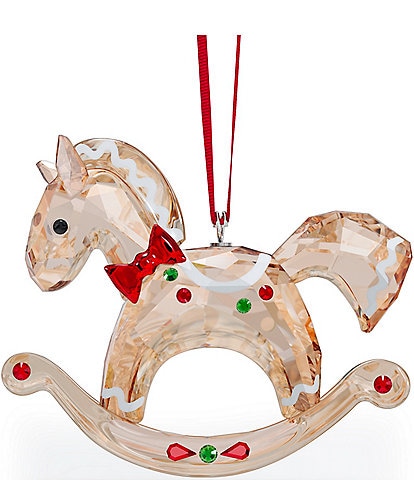 Swarovski Crystal Holiday Cheers Gingerbread Rocking Horse Ornament