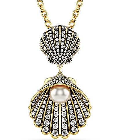 Swarovski Crystal Idyllia Shell Pearl Short Pendant Necklace