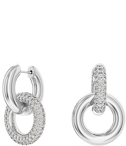 Swarovski Dextera Interlocking Crystal Hoop Earrings