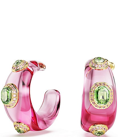 Swarovski Dulcis Multicolored Mixed Cut Pink Hoop Earrings