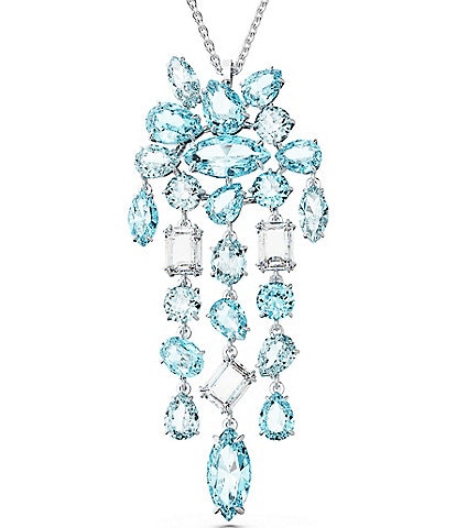 Swarovski Gema Collection Blue Mixed Crystal Cut Short Pendant Necklace