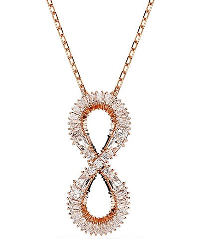 Swarovski Hyperbola Infinity Rose Gold Crystal Short Pendant Necklace