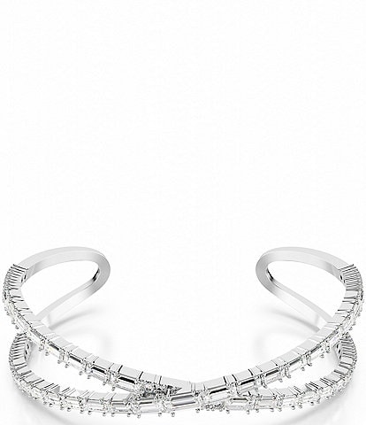 Swarovski Hyperbola Crystal Infinity Silver Cuff Bracelet