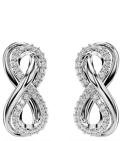 Swarovski Hyperbola Infinity Silver Crystal Stud Earrings
